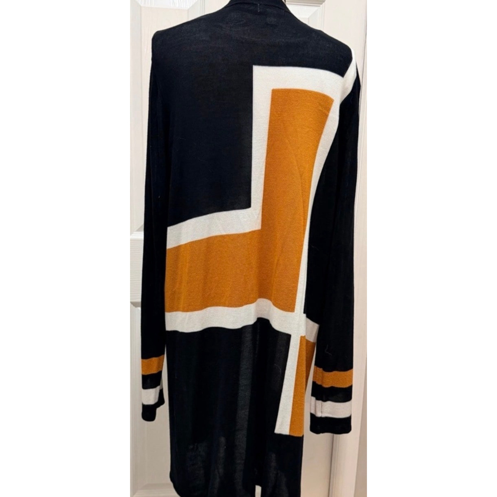 Black and Gold Colorblock Cardigan - Picture 4 of 6